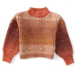 GB Girls  Big Girls Mock Neck Multicolor Ombre Sweater